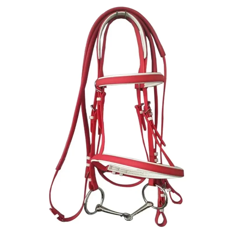 Best Quality Horse Equestrian Products Red Racing Halter Durable and Stylish Design for Competitive Riding and Show Events