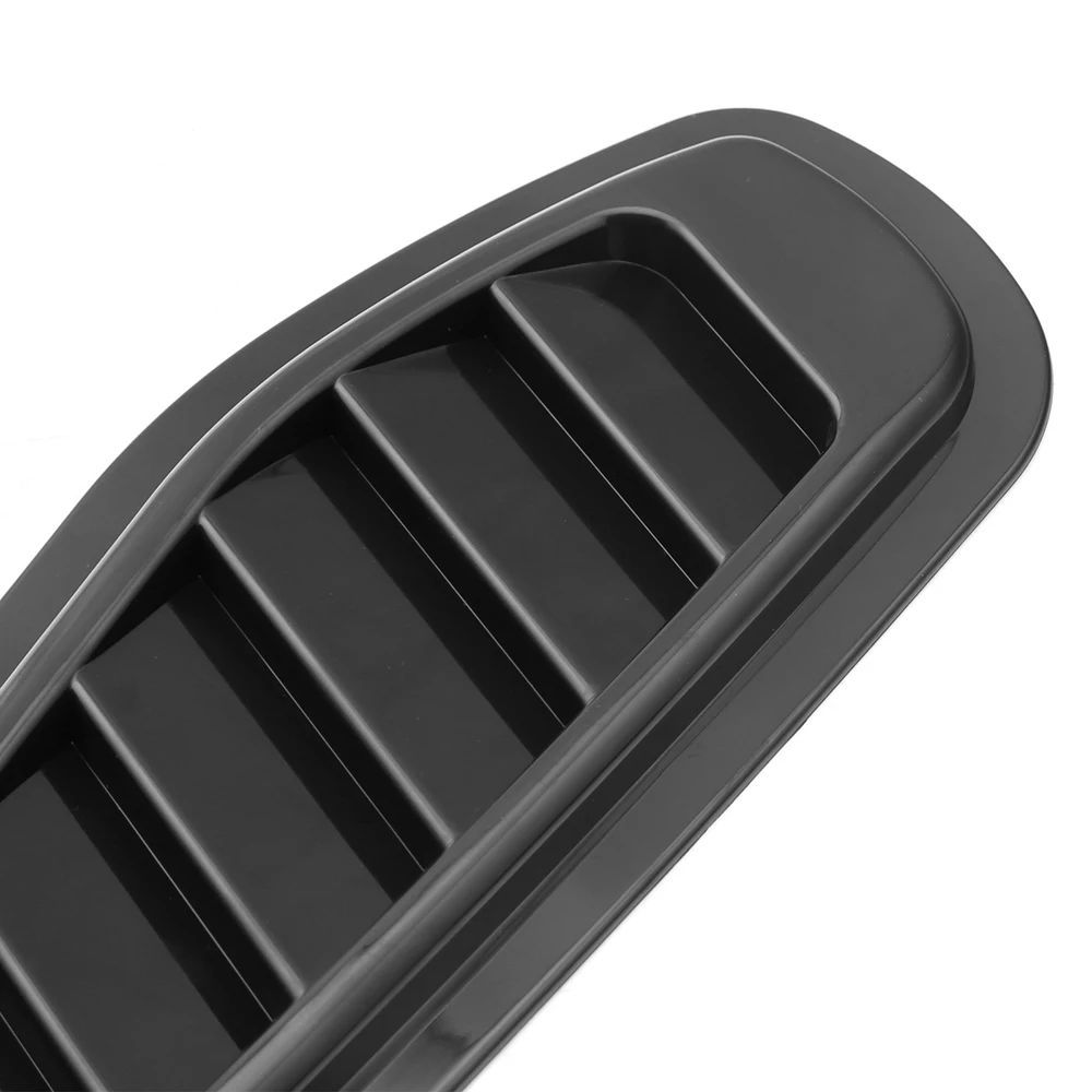 1Pair Universal Car Decorative Cell Air Flow Intake Hood Scoop Bonnet Glossy Black Vent Cover Stickers Decoration Styling