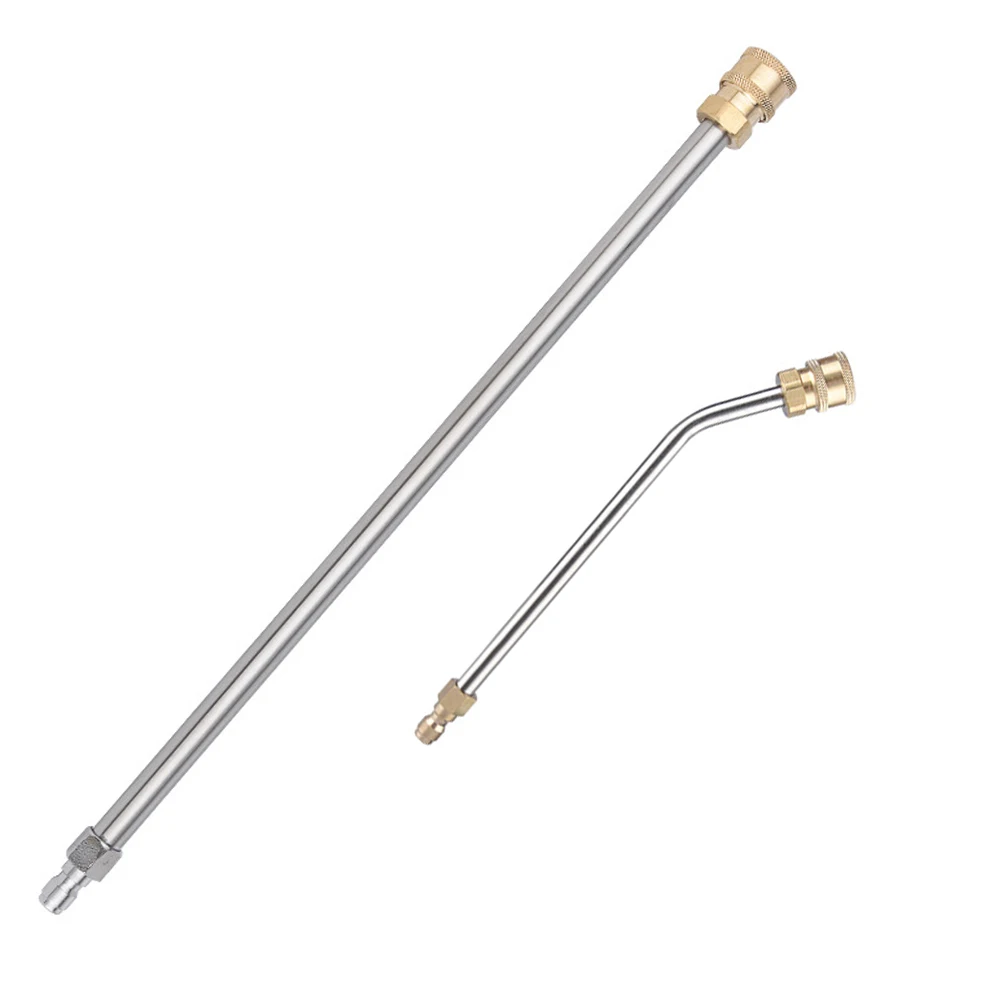 2 Pcs Pressure Washer Extension Wands Straight + Curved Rods with 1/4