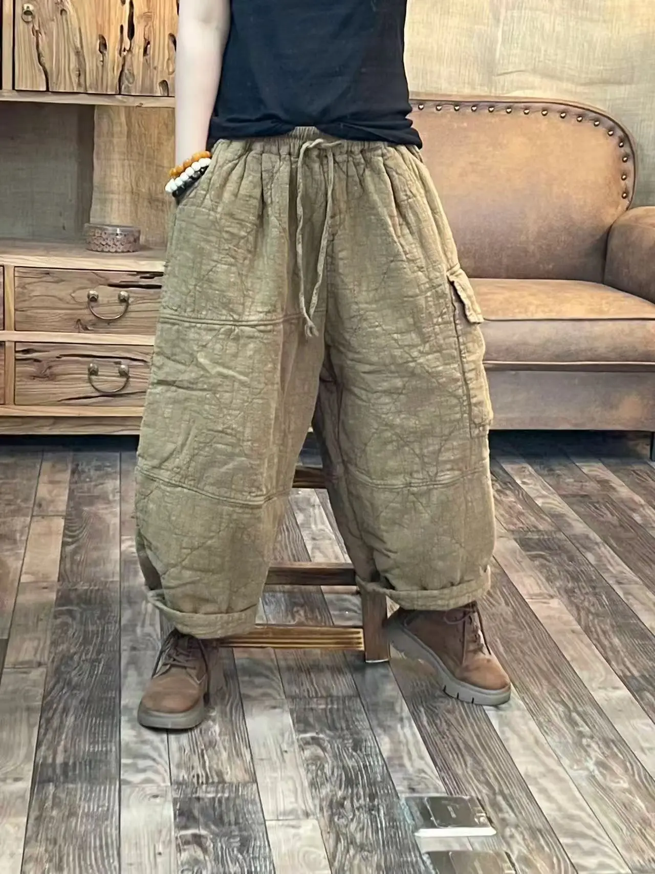 

NewFF Casual Cotton Linen Women's Pants High Waist Loose Fit Straight Leg Commute Sle Trousers for Ladies Spring Season