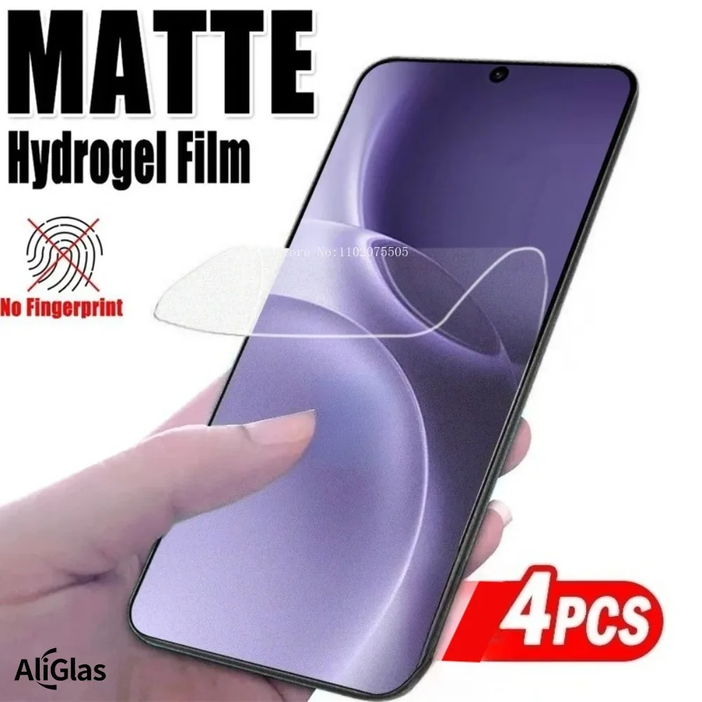 Película de hidrogel fosca, 4 unidades, cobertura completa, para vivo x300 pro x200 fe x200 pro mini x200s, protetor de tela, não é vidro, anti impressão digital