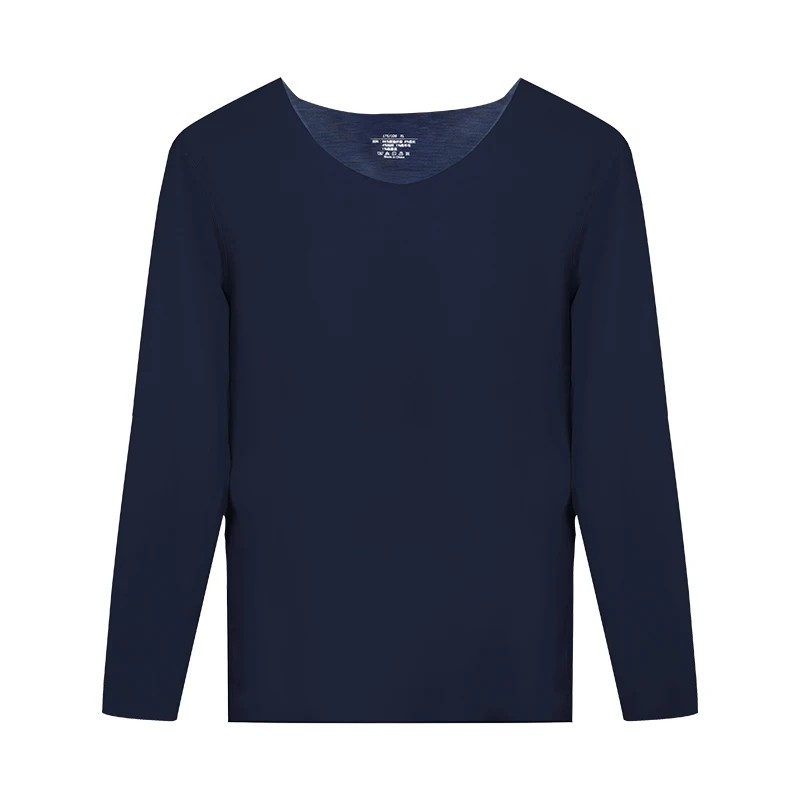 Nahtlose Thermounterwäsche für Herren, mit Fleece gefüttert und verdickt, kältebeständiges, einteiliges Langarm-Woll-Baselayer-Oberteil für Herren für Herbst und Winter