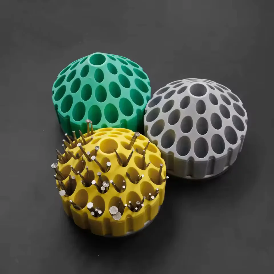 

Коробка-органайзер для вращающихся сверл на 35 отверстий на 360 градусов ° Поворотная подставка для инструментов для шлифовальных головок, полировальных боров и аксессуаров для ювелирных изделий