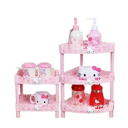 Hello Kitty Kawaii multi-layer plastic kitchen small storage rack desktop storage storage rack bathroom washstand finishing rack