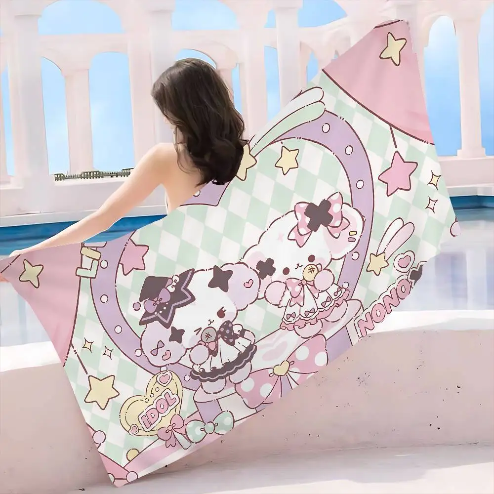 Cute puppy N-Nonomochi Logo Fashion Microfiber Printed Beach Towel Mountain Climbing Beach Swimming Running Absorbent Soft Towel
