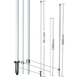 SDDiamond X510M Three Section 144/430MHz Dual Band Vhf Uhf Omni Fiberglass Base Station Antenna