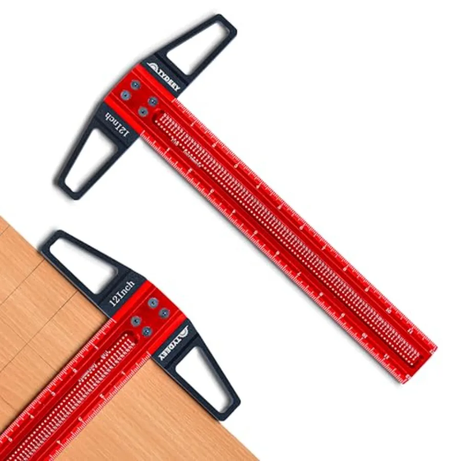 

12 31 Precision T-Square Ruler Woodworkg Scriber Measurg Tool Alumum Alloy T Rulers 90 Degree T Type Wood Layout Square for Arc