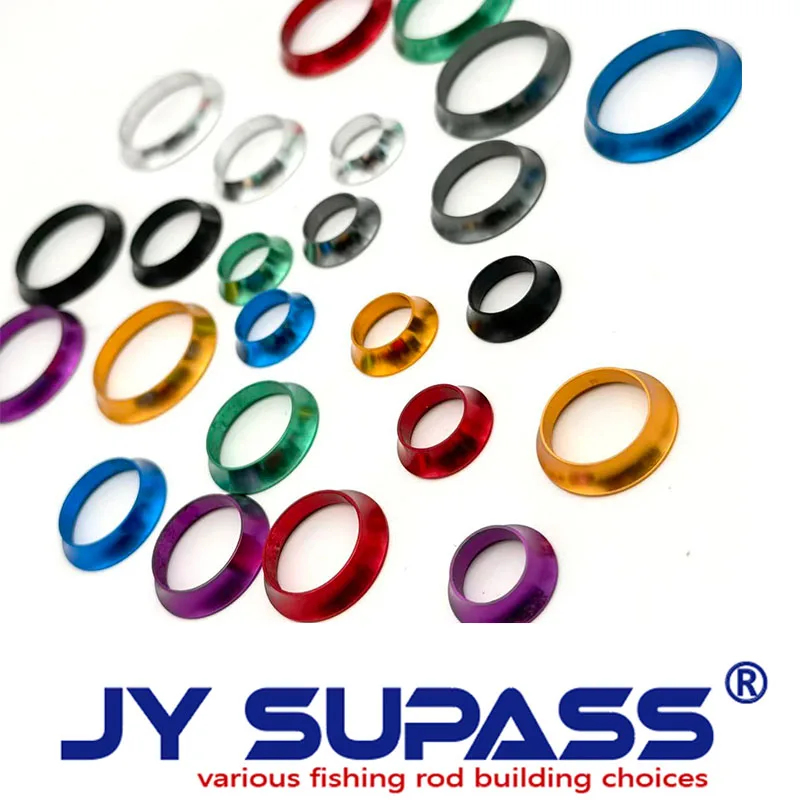 JY SUPASS 6 uds., control de bobinado de caña de pescar personalizado, reparación de caña de pescar diy, anillos de retención de bobinado de ajuste de aluminio