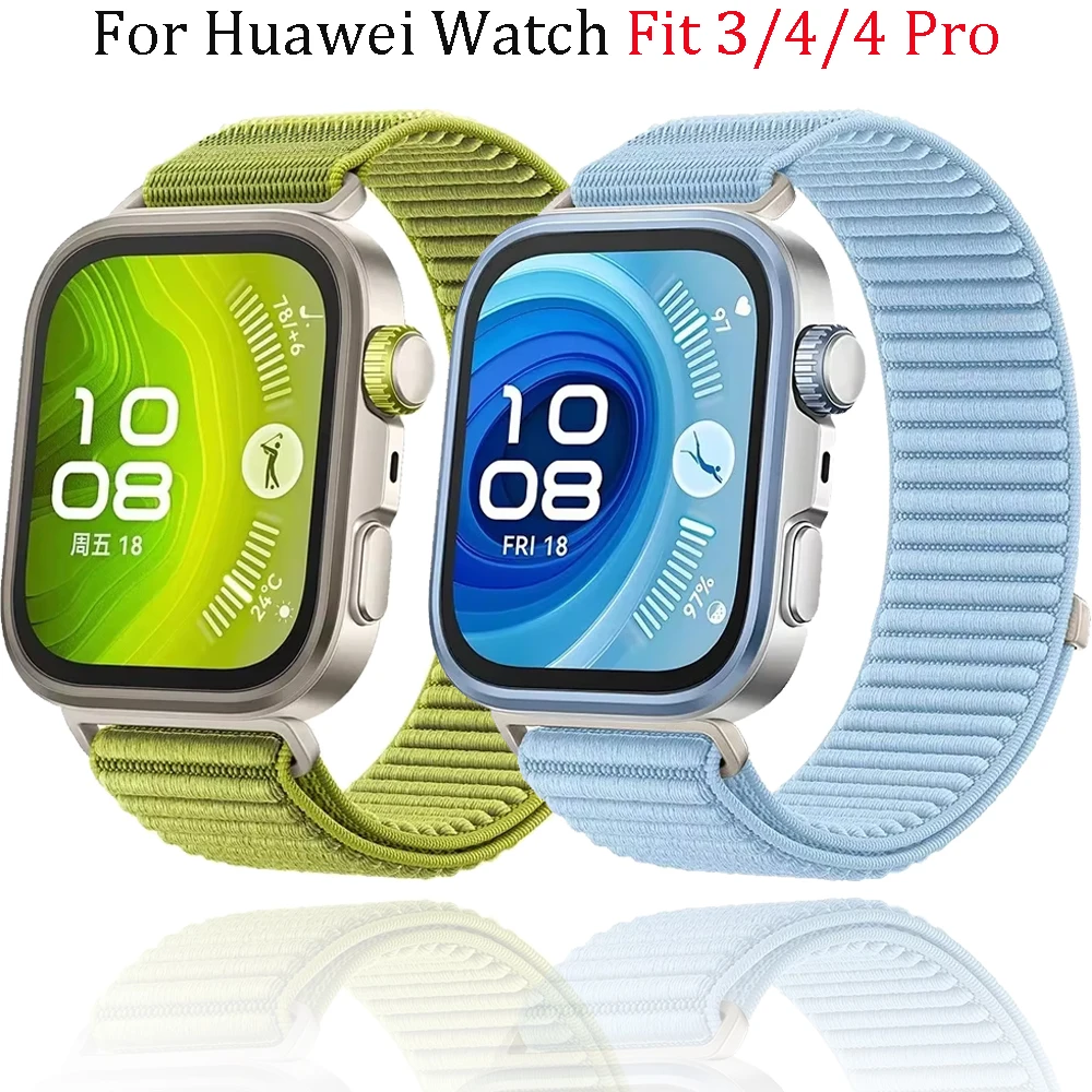 Nylon geflochtenes Schlaufenarmband für Huawei Watch Fit 4 4 Pro Sport Atmungsaktives Armband Huawei Watch Fit 3 Austauschbares Armband Correa