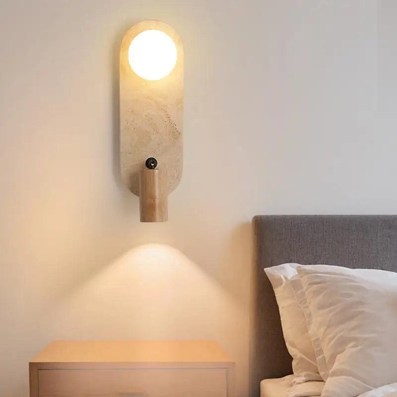 Middle Ancient Style Wall Lamps Yellow Cave Stone Wabi Sabi Style Living Dining Room Bedroom Bedside Corridor Decorative Sconces