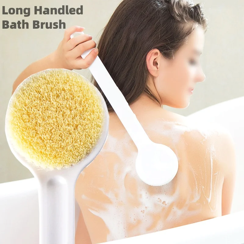 Spazzola da bagno giapponese Manico lungo Pelliccia morbida Comoda spazzola da bagno Spazzola da bagno per il corpo con attrito posteriore Forniture per il bagno Spazzola da bagno