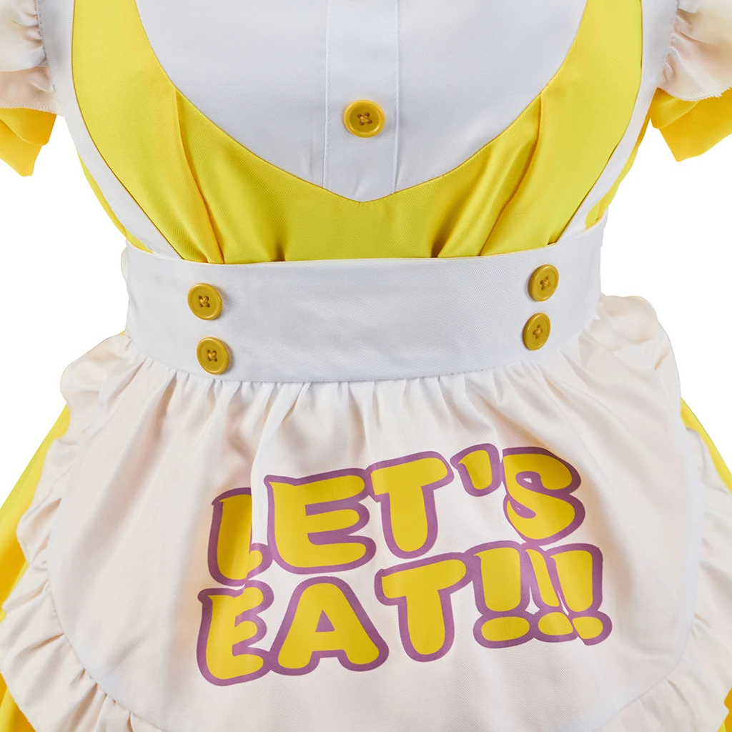 Game FNAF Chica Cosplay Lolita Costume Woman's Yellow Dress with Apron Halloween Party Outfit