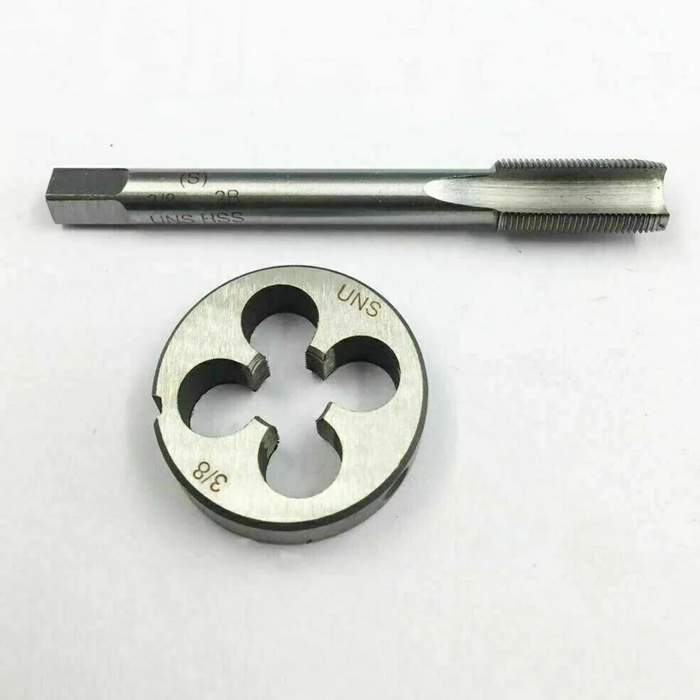 3/8-26 UNS Tap & Die Set UNF Machine Thread Tap And Round Thread Die Right Hand Machine Plug Tap High Speed Steel Metal Tapping