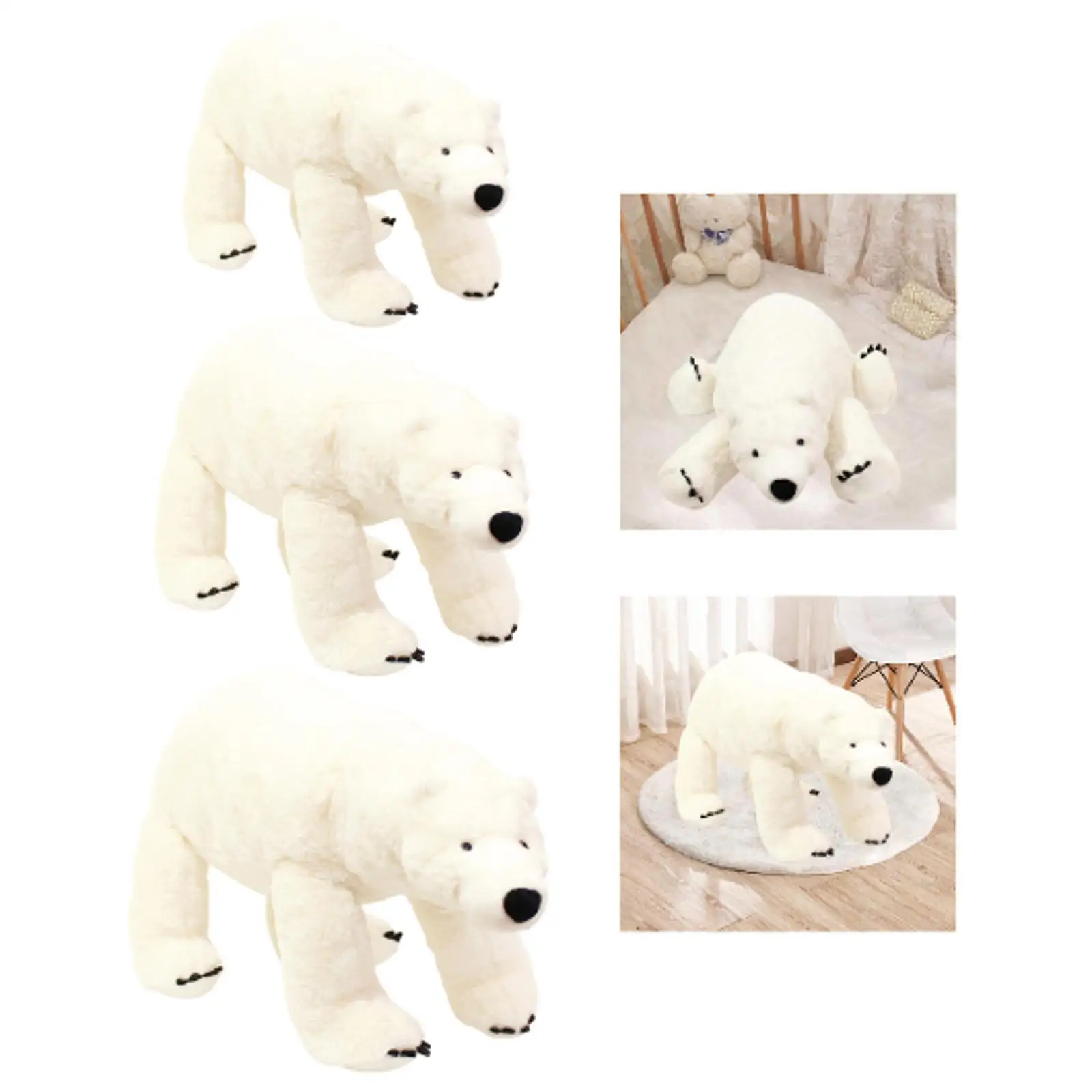 Oso Polar muñeco de peluche realista regalo de cumpleaños de peluche oso Polar suave juguete de peluche para él novio adultos su boda