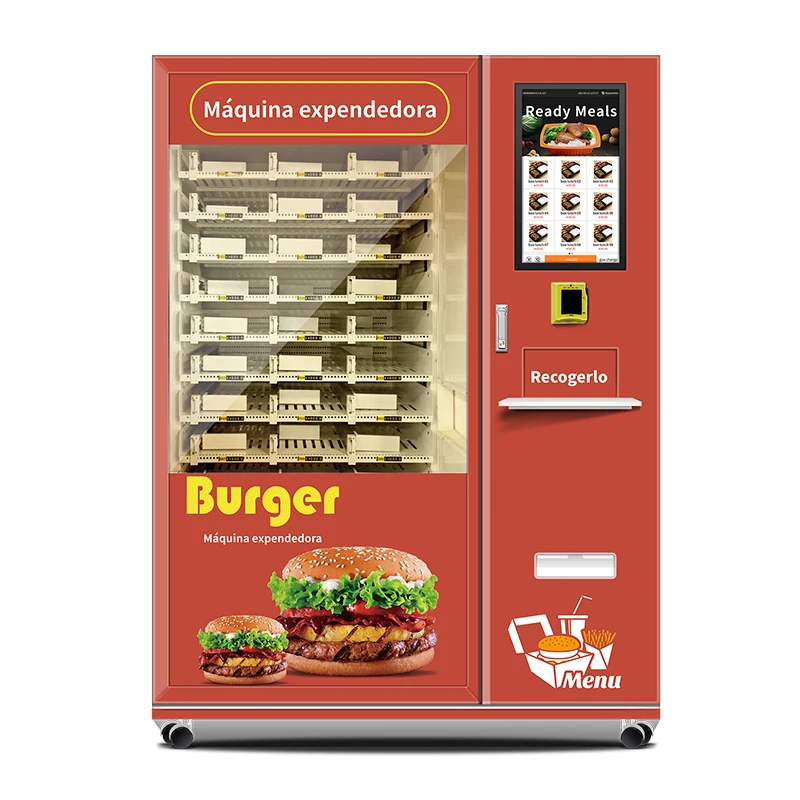 Hamburger Lunch Box Vending Machine Customized Supplier 24H Self-Service Refrigerator Heating System Hot Food