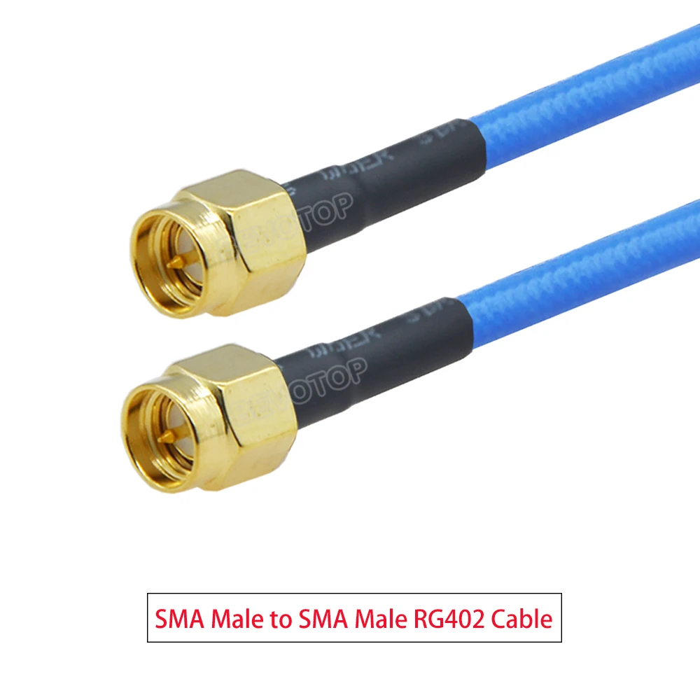 RG-402 SMA Male to SMA Male Plug Connector Blue Color RG402 Semi Flexible High Frequency Coaxial Cable 50 Ohm