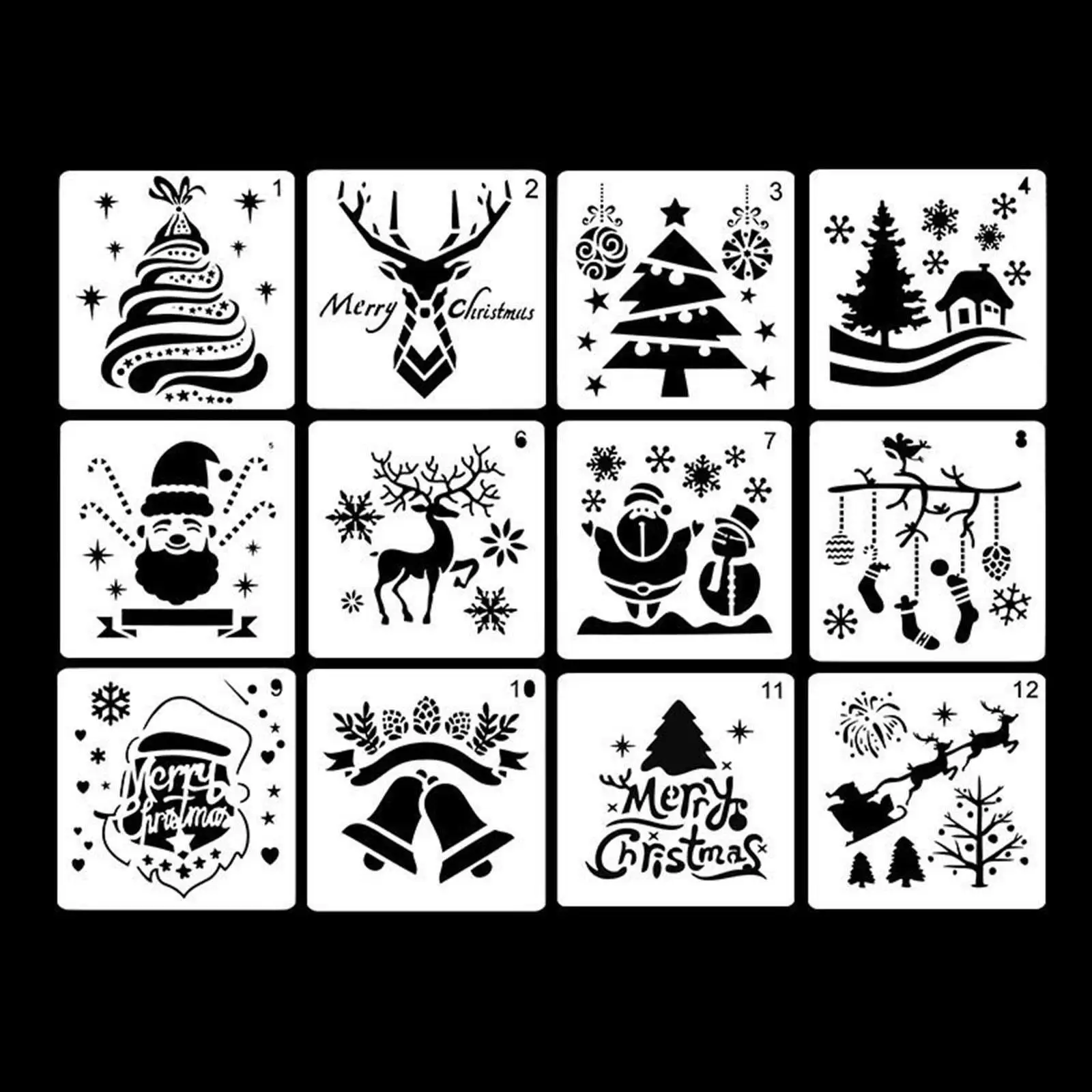 1 Stencils Template Reusable Snowflake Craft for Glass Journal Painting Home DIY Decoration