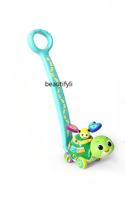 Little turtle push push music children's toddler plane toy baby 1 year old 2 single pole walker stroller baby