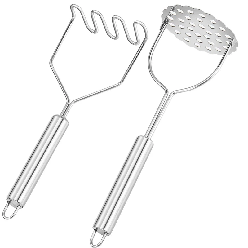 ที่บดมันฝรั่ง2ชิ้นที่บดมันฝรั่งสแตนเลสสตีลหนักแบบบูรณาการที่บดแบบลวดอุปกรณ์ที่ใช้ในครัวทนทานติดตั้งง่ายใช้งานง่าย