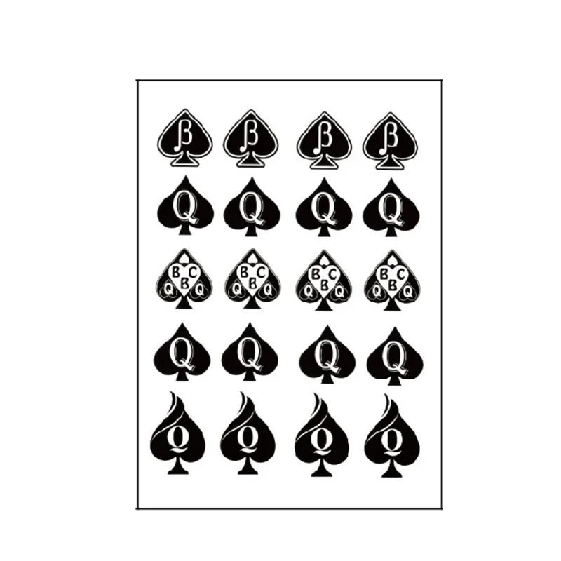 Poker Spades Q BBC Temporary Tattoo Stickers Waterproof Sweatproof Spades Lock Sexy Thigh Chest Body Art Fake Tattoo Patch Party