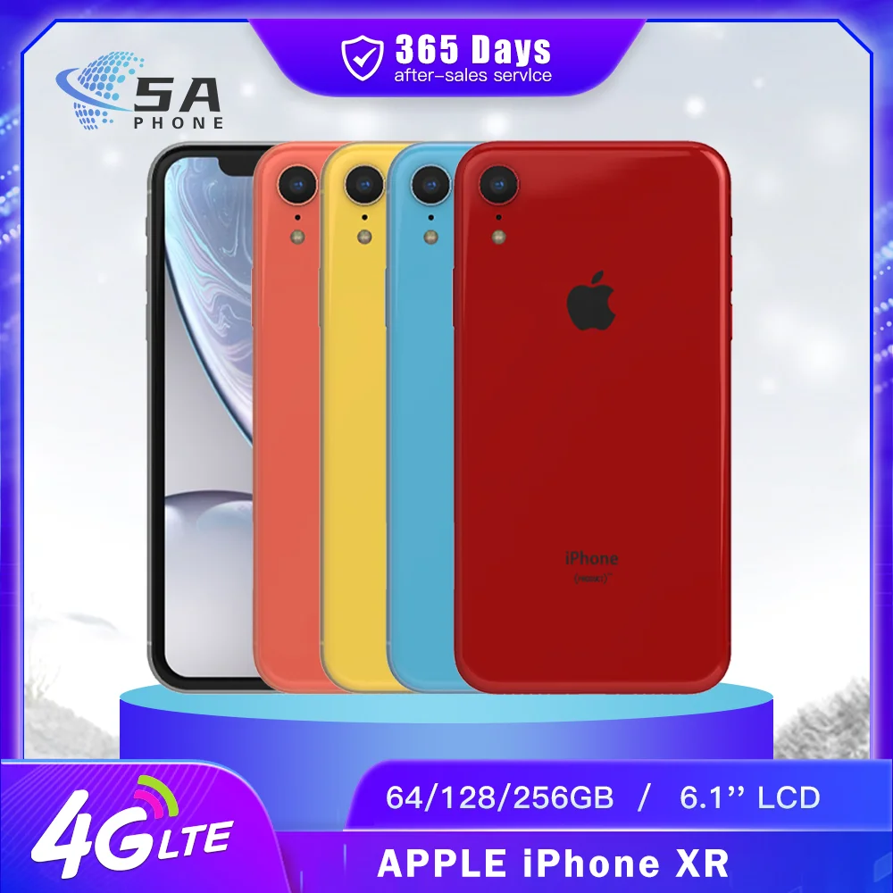 Original Unlocked Apple iPhone XR 4G Mobile Face ID 3GB RAM 64GB/128GB/256GB ROM NFC 6.1