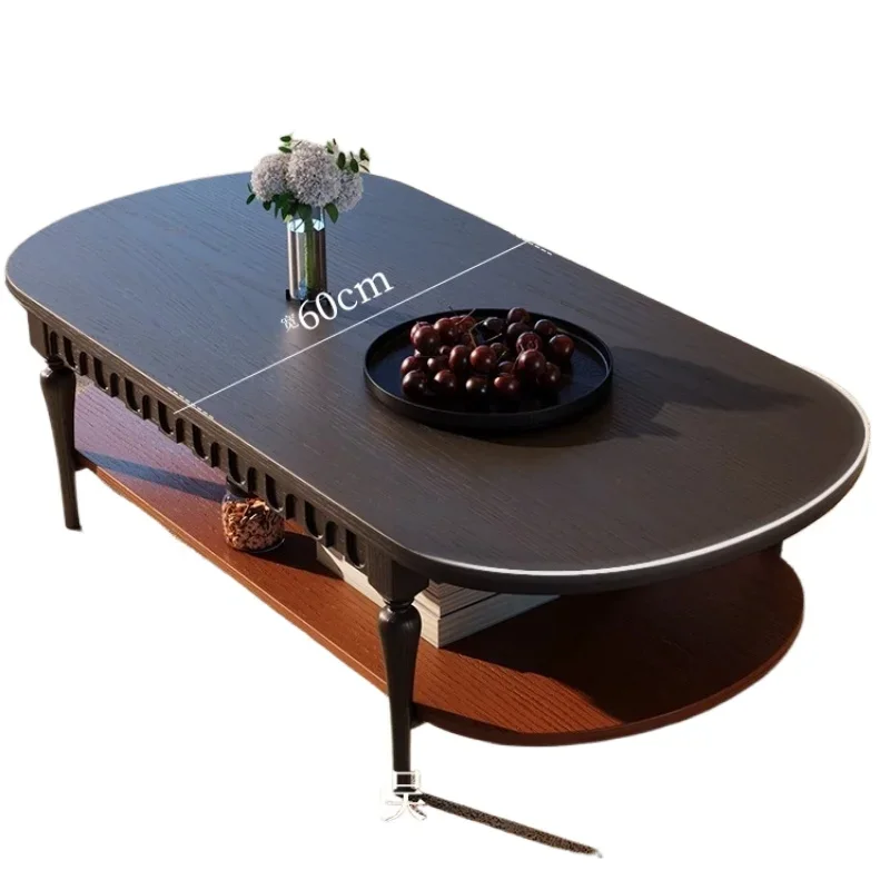 

French retro style solid wood coffee table, small apartment living room for home use