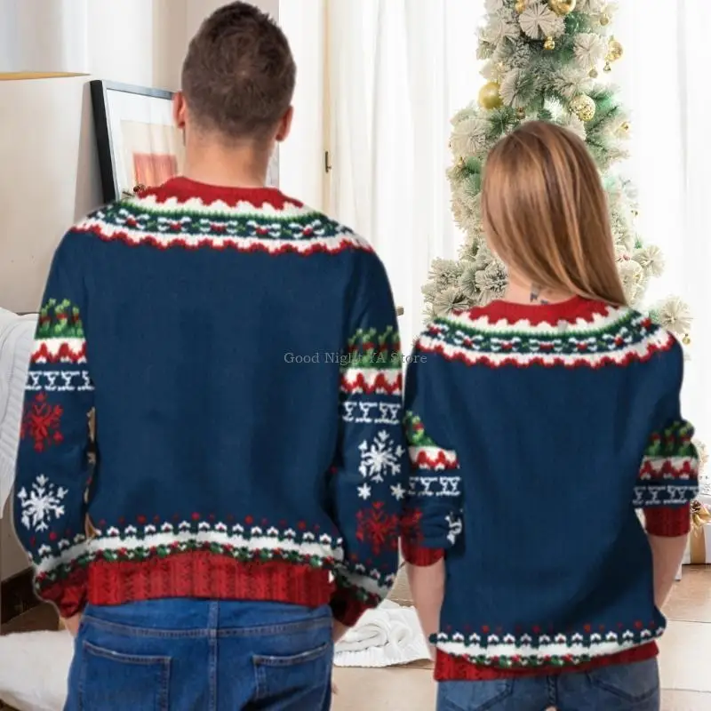  Casual Round Neck Christmas Sweatshirt for Men and Women Sweater 3D Digital Printed Pullovers for Holiday Celebrations