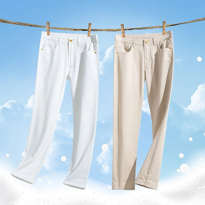 2025 y2k pants men Thin Lyocell Spring Summer Classic Korean Youthful Vitality Men's  Jeans Lightweight Stretch Trousers