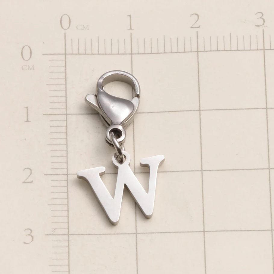 A-Z Alphabet-Schlüsselanhänger mit Karabinerverschluss, Edelstahl-Initialen-Anhänger, Schmuck für DIY-Rucksack, Handtasche, Personalisierte Geschenke – Detail 25