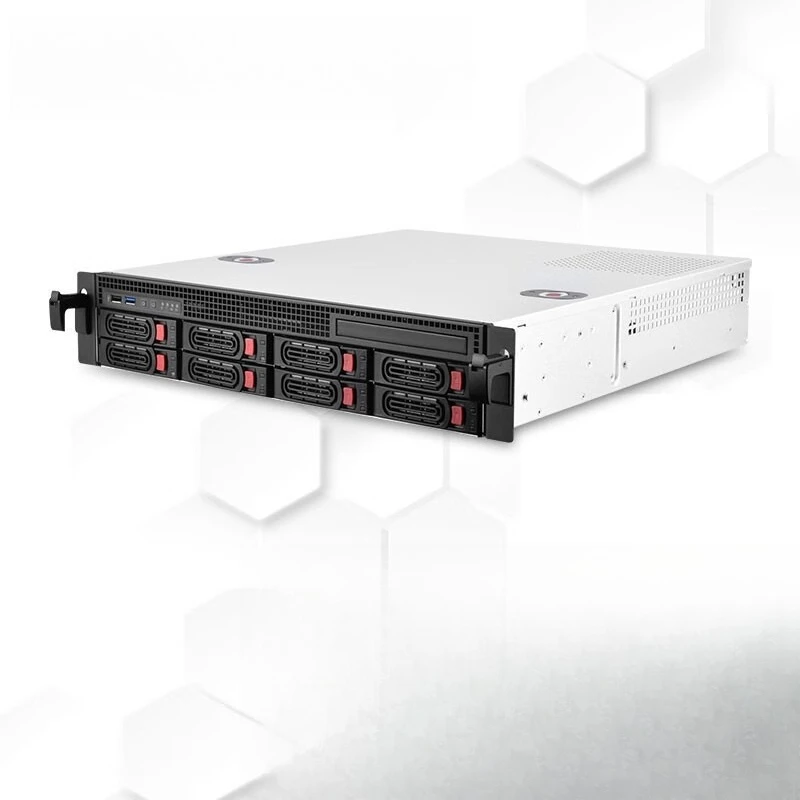 Rackmount Server Chassis 19 Inch Industrial Computer Case Support M‑ATX Motherboard