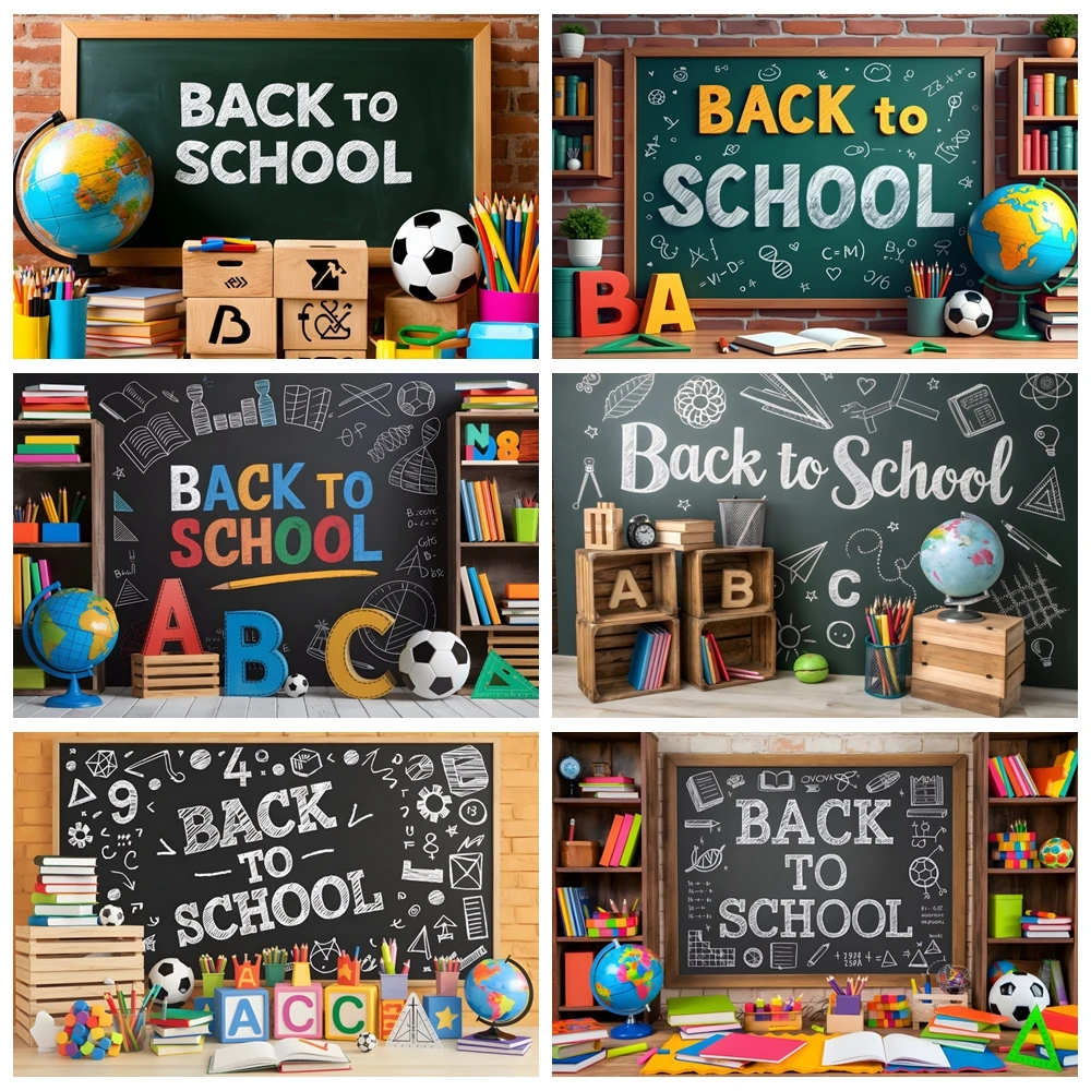 

Welcome Back to School Backdrop First Day of School Classroom Homecoming Student Blackboard Decor Photography Background