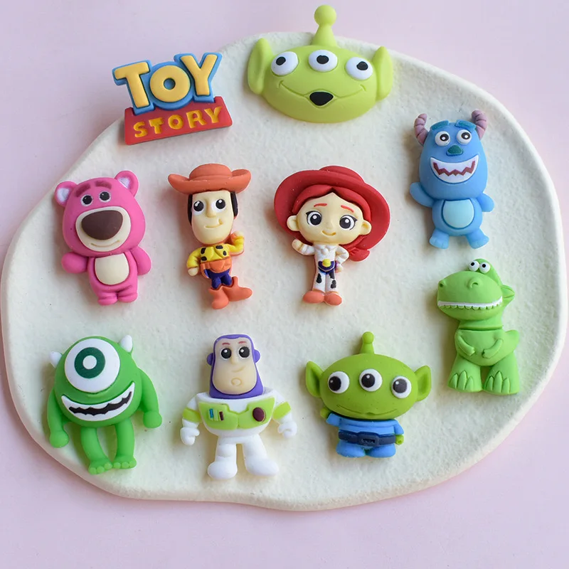 10 Pcs New Cartoon Animal Big Eyed Monster Little Bear Series Flat Back Resin Scrapbooking DIY Jewelry Hairpin Craft Decoration