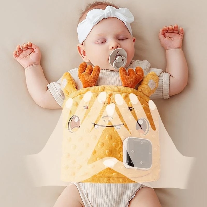 J15U حزام تسخين لتخفيف مغص الطفل مع حزام لف البطن مع 3 تروس لضبط درجة الحرارة و5 اهتزازات للراحة والسلام