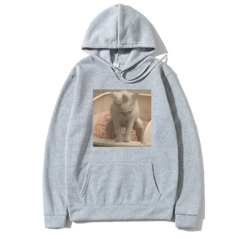 Lustige Meme T-Shirt Kitty Katze unter einem Kack Kätzchen Witz Grafik Hoodie Männer Frauen lässig übergroßen Trainings anzug männliche Fleece Hoodies