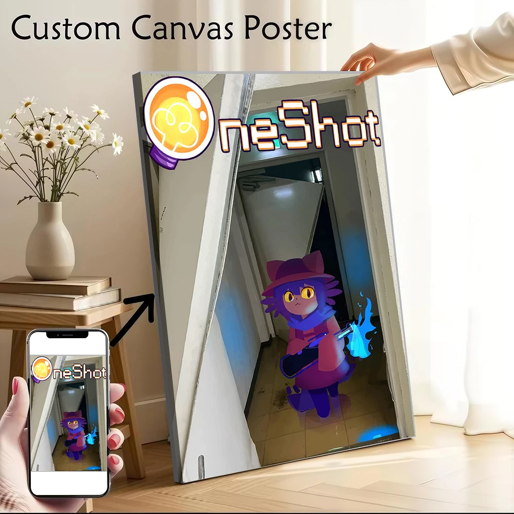 OneShot Game Art Canvas Poster Printed Canvas Painting Wall Art for Fans Specialty and Themed Home Decor Ornaments Wand Deko