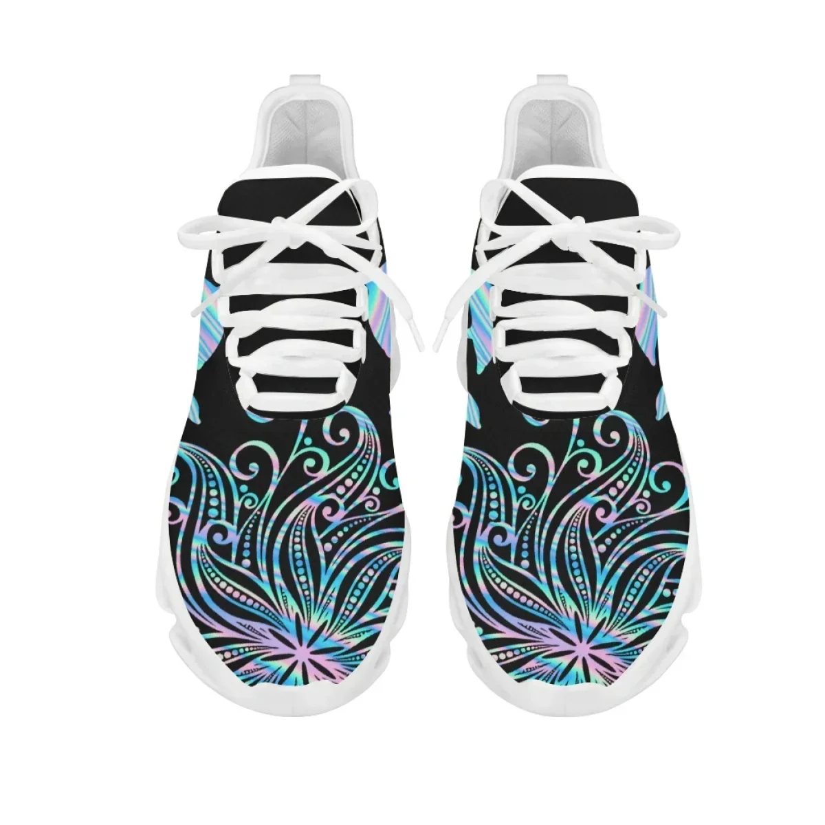 Breathable Non-Slip Mesh Shoes Mandala Dolphin Design Casual Running Shoes Women's Dirty Resistance Cushion Tennis