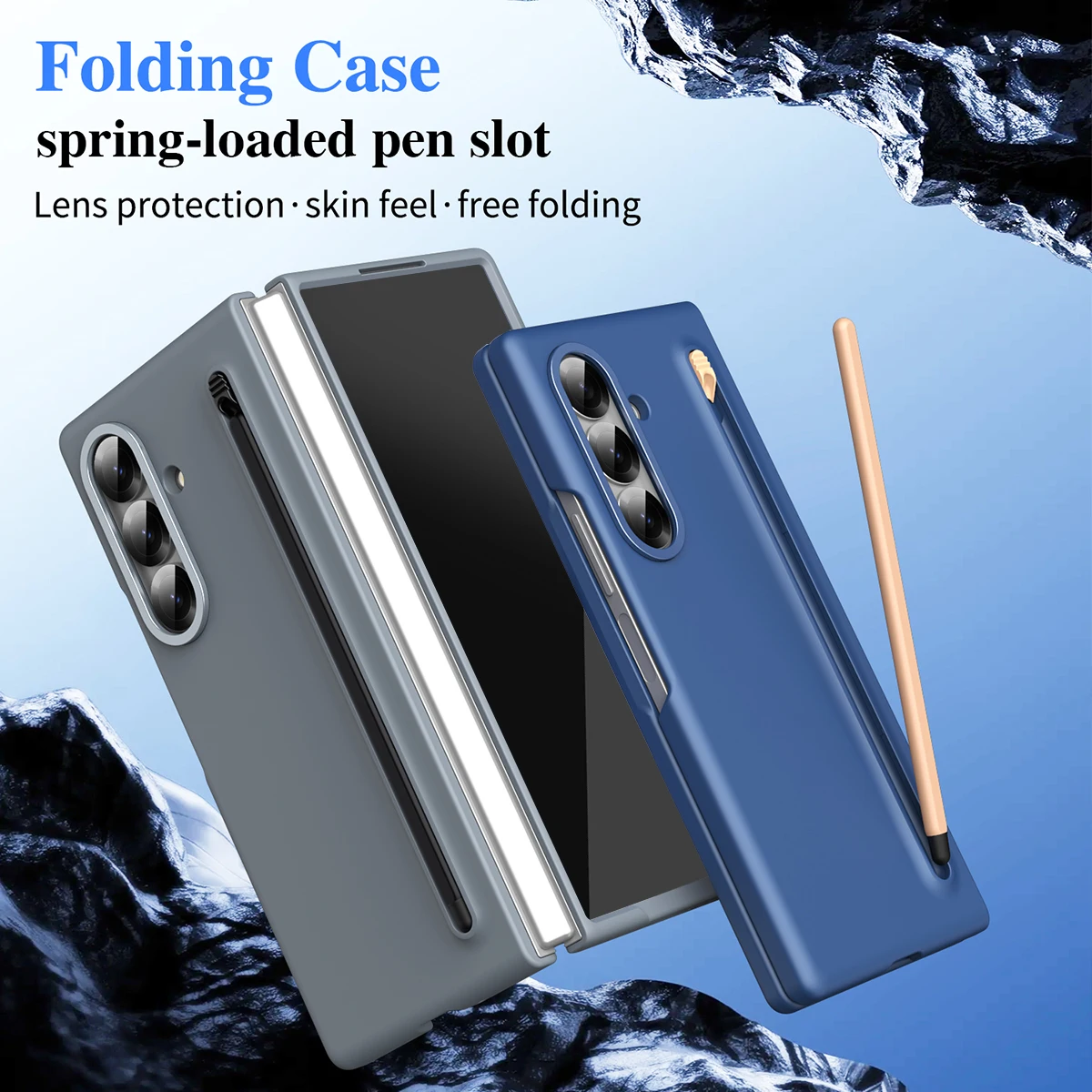 

Suitable for Samsung Galaxy Z-Fold7/6/5/4/ folding skin-feel W25/Z FOLD6 SE mobile phone case with stylus compatible with Spen