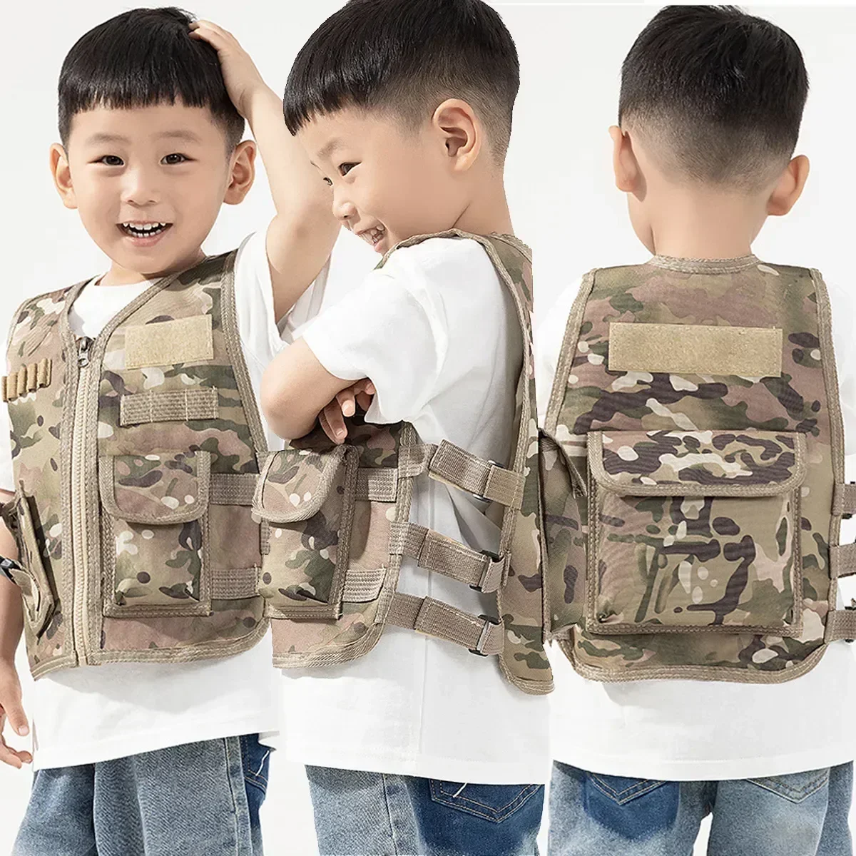 Camouflage Soldier Militar For Boy Forces Cosplay Vest Kids Girls Combat Special Tactical Clothes Training Military Uniform