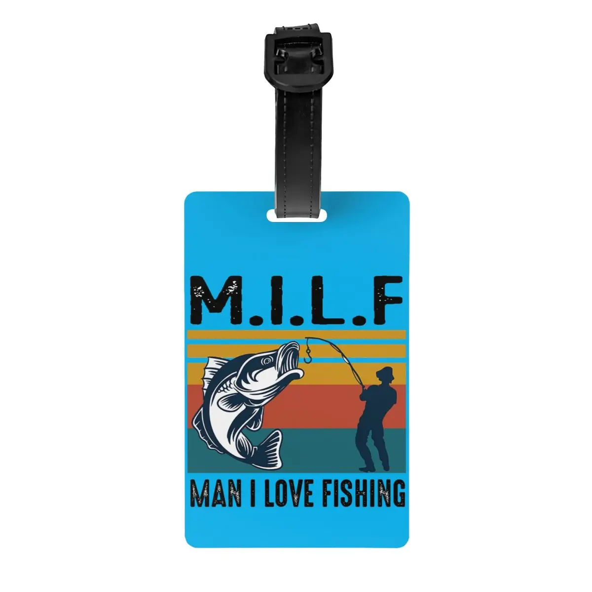 Custom Milf Man I Love Fishing Luggage Tag Privacy Protection Baggage Tags Travel Bag Labels Suitcase