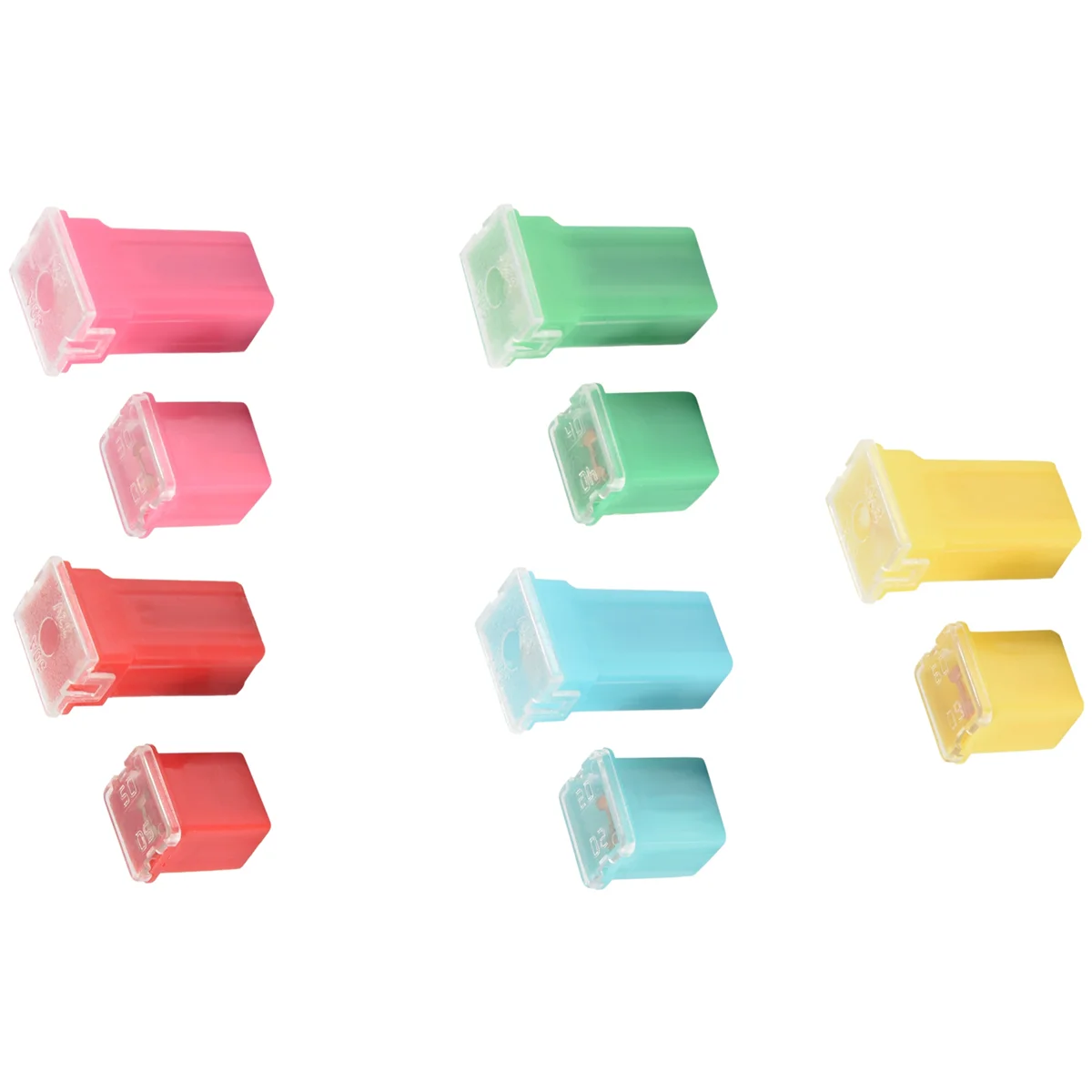 HOT 10 Pc Car Fuse FMX Female Maxi Fuse Assortment LOW and TALL/STD Shaped Assortment Fuse 20A 30A 40A 50A 60A