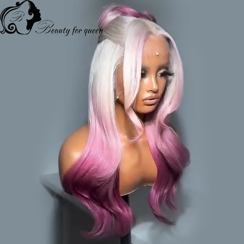 Hot Selling Lace Front Wig Wear And Go For Women Cosplay Colored Pink Ombre Glueless Wigs 2026 Fashion Style Super Soft