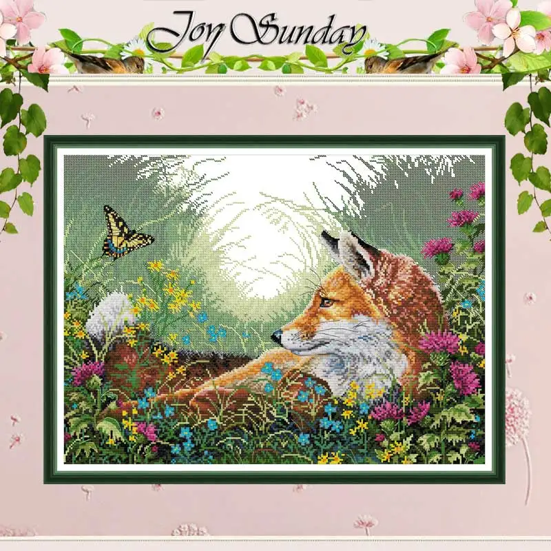 

Fox Animals Patterns Counted Cross Stitch Set DIY 11CT 14CT 16CT Stamped Cross-stitch Kit Embroidery Needlework Home Decor Gifts