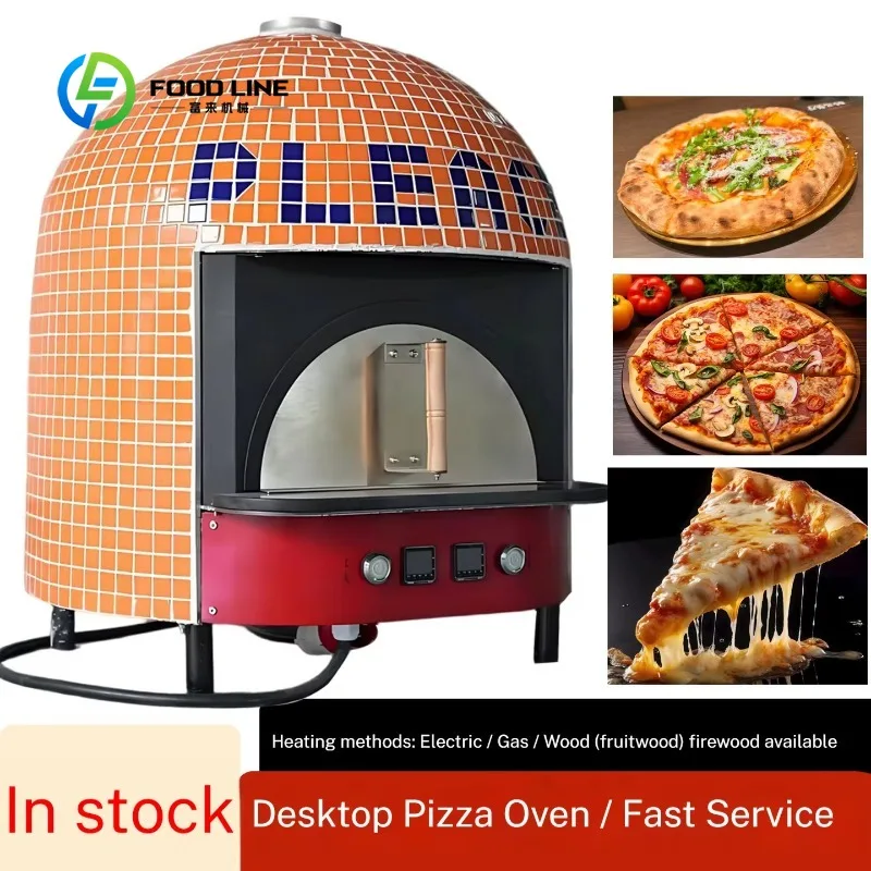 Commercial Italian Pizza Oven Customized with Wood Gas Electric Heating High Productivity Benchtop Bakery Indoor Neapolitan