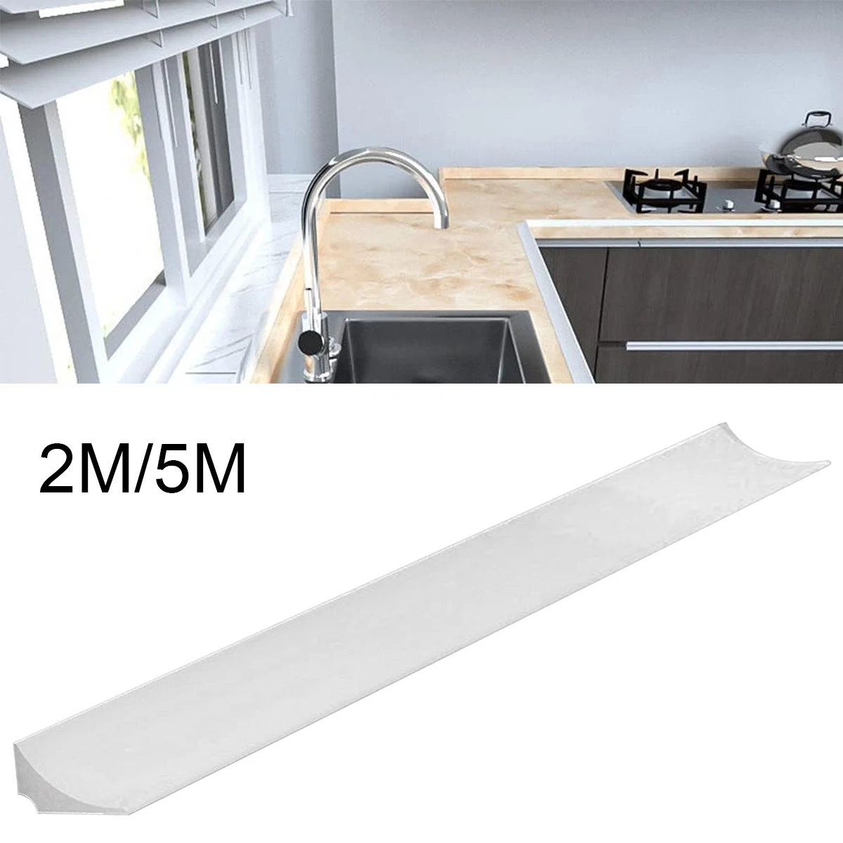 

2/5M Self-Adhesive Silicone Water Retaining Strip Bathroom Water Stopper Bendable Door Bottom Sealing Strip Shower Dam Barrier