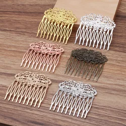 2Pcs 55x56mm 10 Teeth Hair Flamenco Combs Brass Hair Claw for Women Girl Bridal Ornament Hair Comb Barrette Jewelry Accessories
