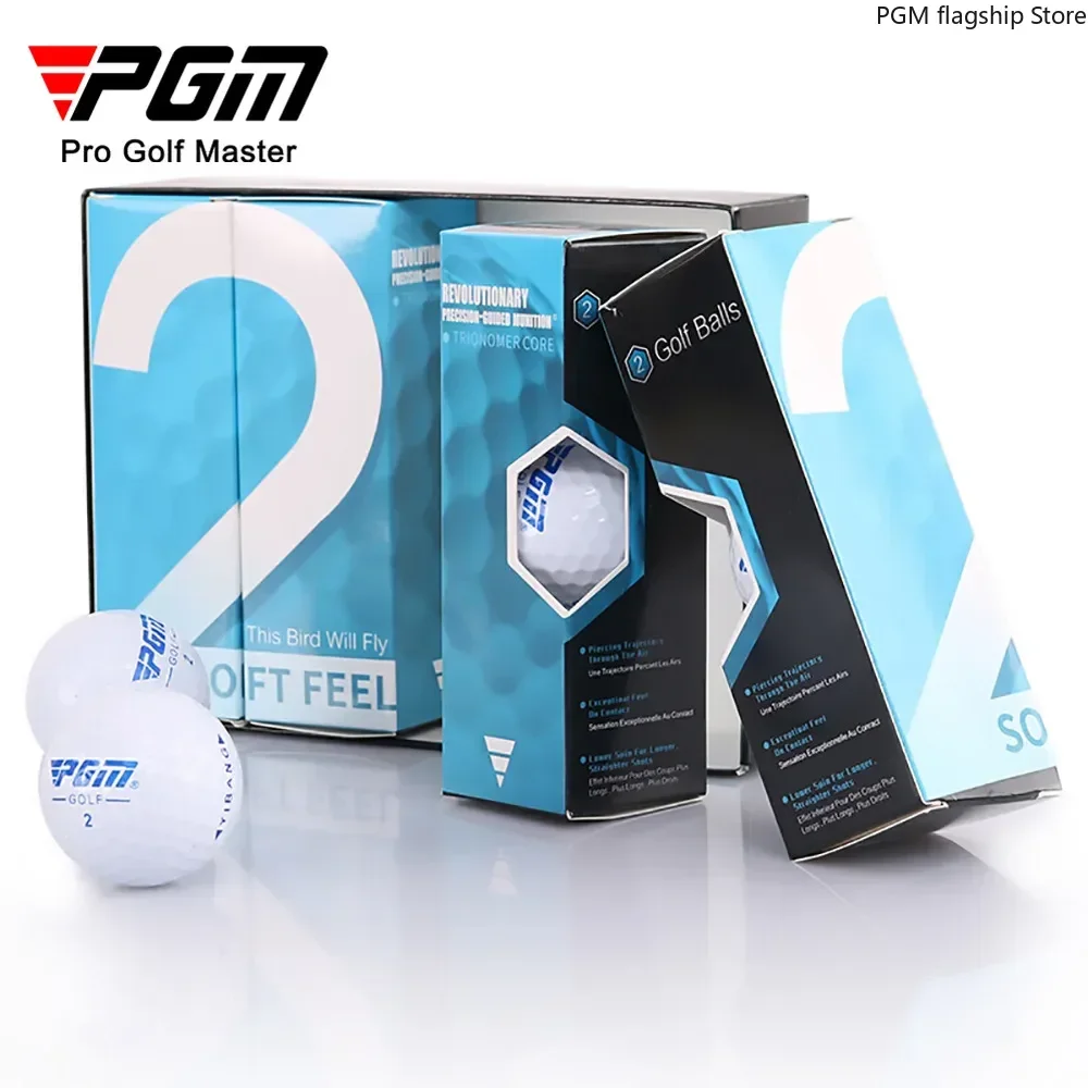 PGM Golf Ball com caixa de presente, bola de 2 camadas, bolas de jogo seguinte, Q022, 12 pcs por caixa