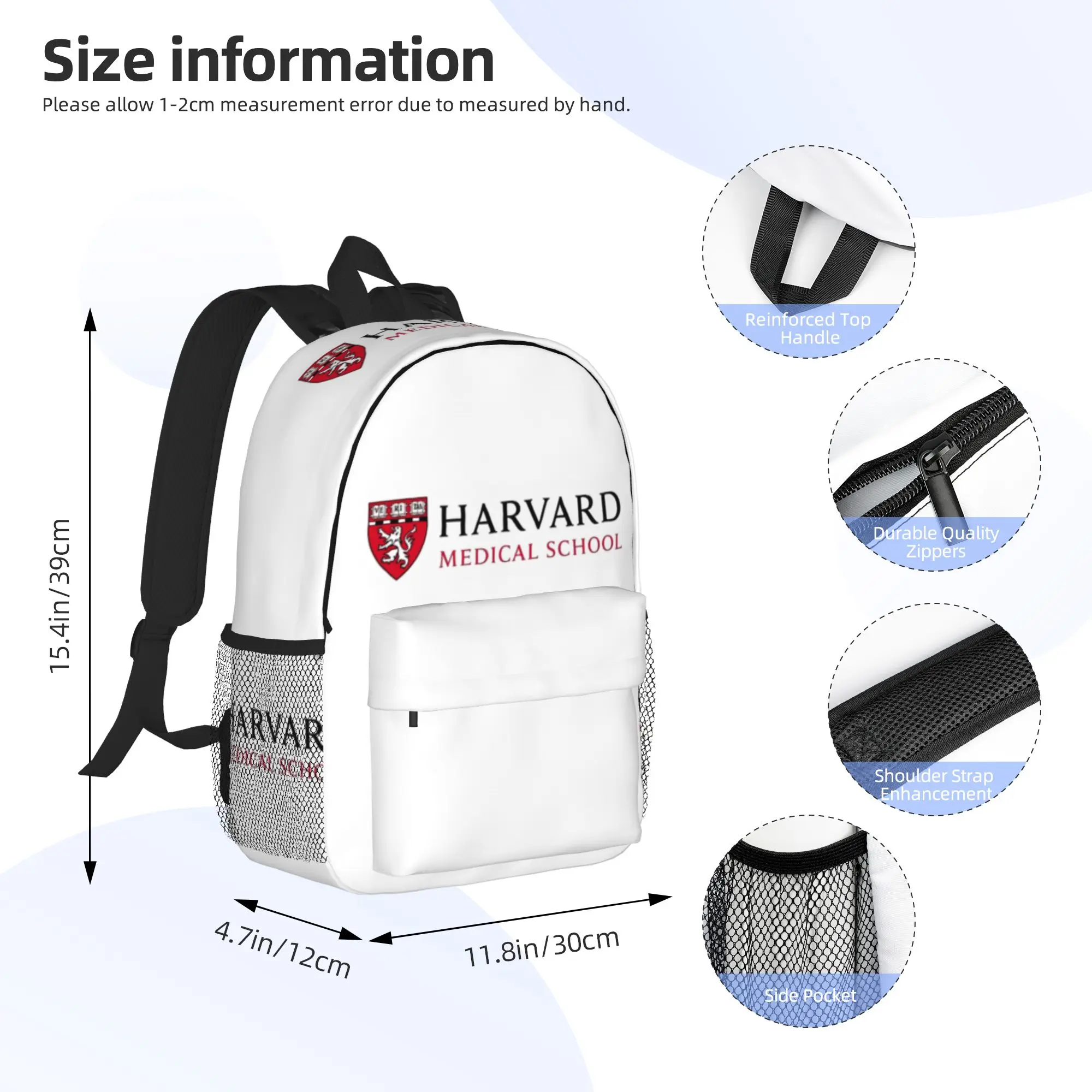Harvard Medical School Backpack Hot Sale Daypack Large Capacity Boys Girls BookBag Shoulder Bags for Men Women School Bag