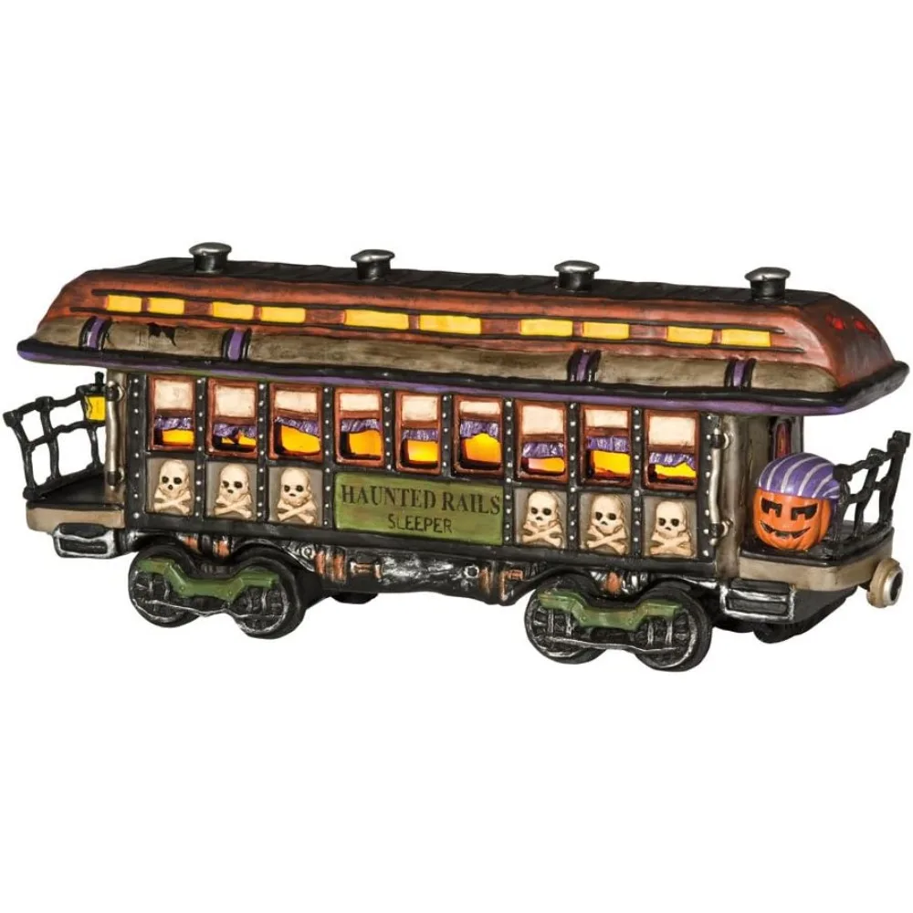 Snow Village Halloween 10th Anniversary Haunted Rails Passenger Car Lit House