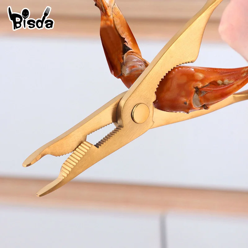 304 Stainless Steel New Crab Shape Shellfish Lobster Cracker Seafood Tools Clip Needle Fork Picks Pincer Nut Set Kitchen