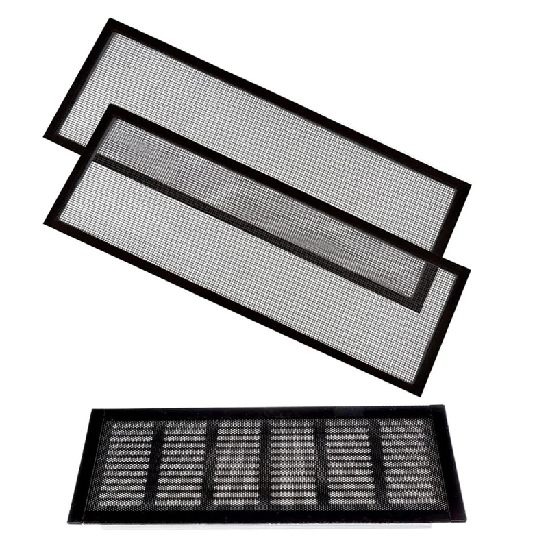 M11K-2-Pack 4X10 Black Floor Register Trap/Vent Mesh - Silicon Magnetic Air Vent Screen Cover For Home Air Conditioning